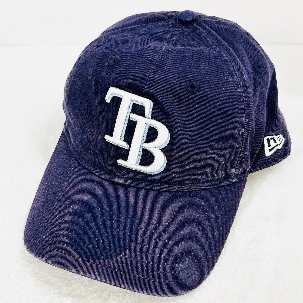 Tampa Bay Rays New Era Team Logo Hat Cap Fitted Small Blue MLB Baseball